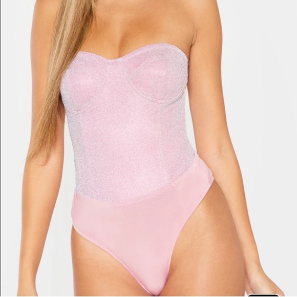 PrettyLittleThing Tops - Pretty Little Thing glitter bodysuit